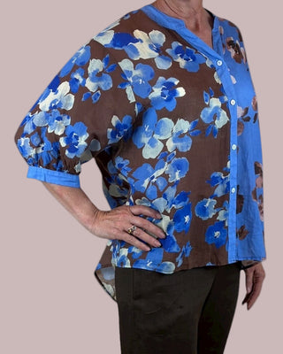 linen blouse - floral - penny