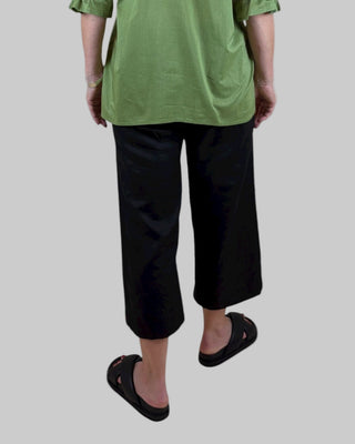 linen 7/8 pants - black - kim