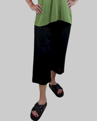 linen 7/8 pants - black - kim