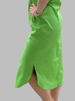 organic cotton shirt dress lime - mila
