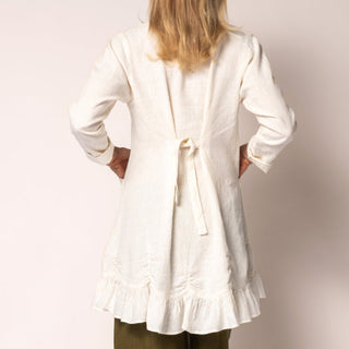 linen cotton frill jacket - cream