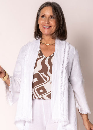 linen jacket - white