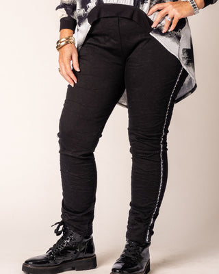 magic stretch pants - black with trim - italian