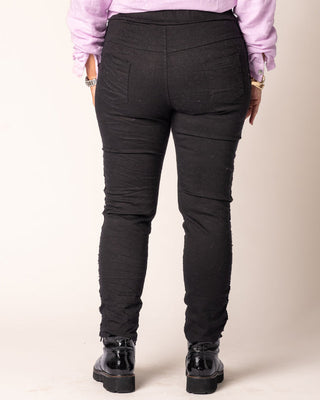 magic stretch pants - black with trim - italian