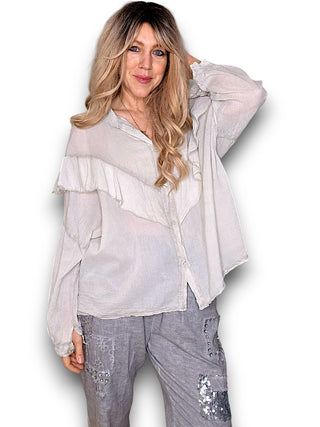 blouse - biege cotton - helga may