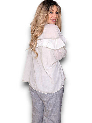 blouse - biege cotton - helga may