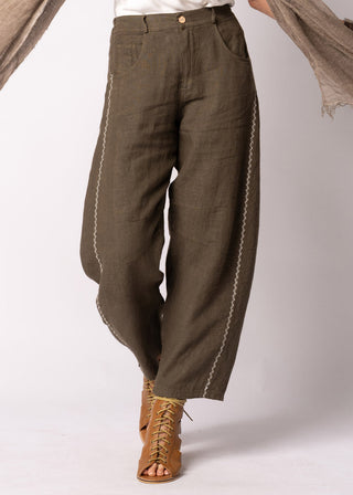 linen pants - wendy - chocolate