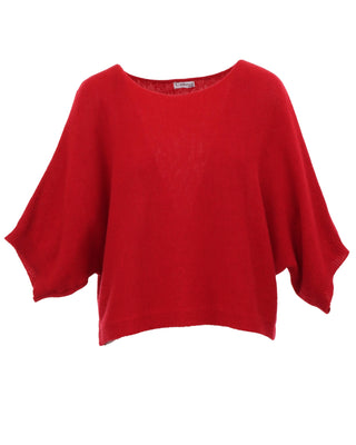 cashmere wool blend batwing - red - jumper