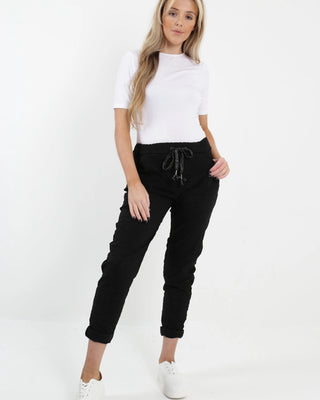 magic stretch pants - black - italian