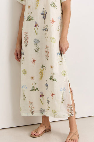 ramie linen dress - floral
