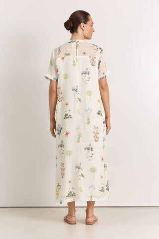 ramie linen dress - floral