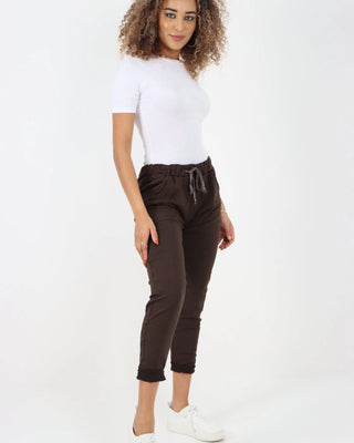 magic stretch pants - chocolate - italian