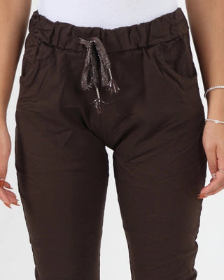 magic stretch pants - chocolate - italian