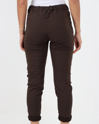 magic stretch pants - chocolate - italian