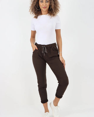 magic stretch pants - chocolate - italian