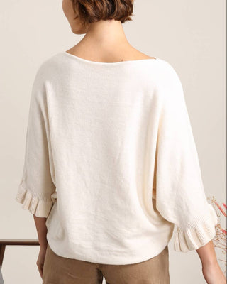 viscose cashmere blend jumper - cream - LEALUC