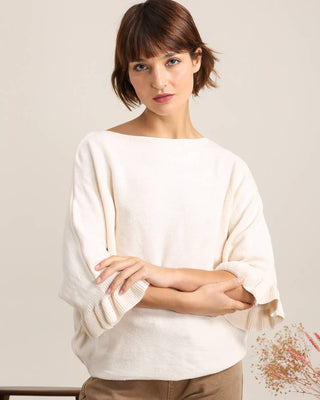 viscose cashmere blend jumper - cream - LEALUC
