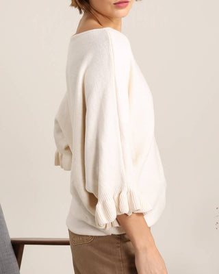 viscose cashmere blend jumper - cream - LEALUC