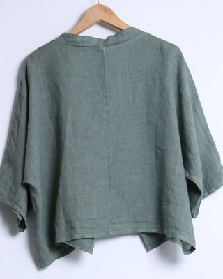 linen tie-front jacket - khaki - shyloh