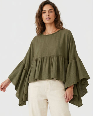 cotton voile blouse - khaki