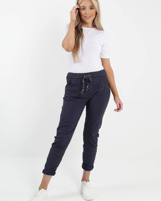 magic stretch pants - navy - italian