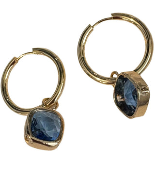 glass cushion hoops - gold - blue
