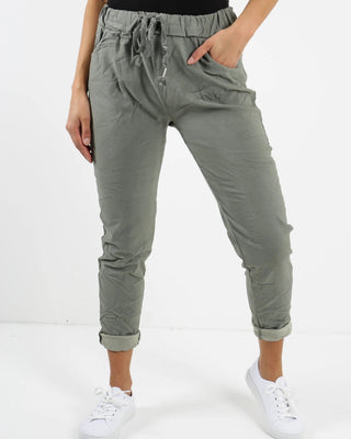 magic stretch pants - khaki - italian
