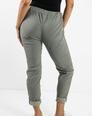 magic stretch pants - khaki - italian