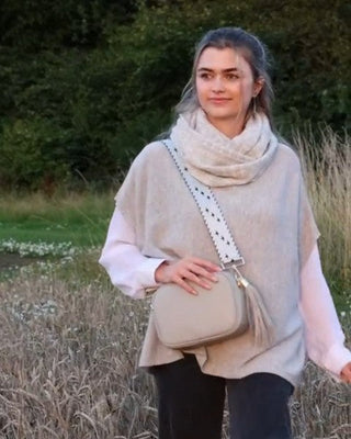 cashmere wool blend tunic - latte - cadenza