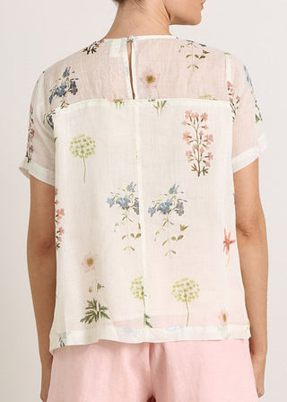 ramie linen top - floral - lori