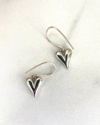 modern hearts - silver - small ear wires