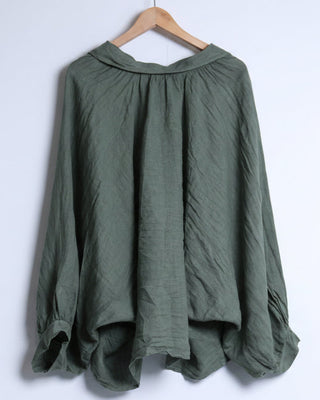 linen shirt with puff sleeves - khaki - shyloh