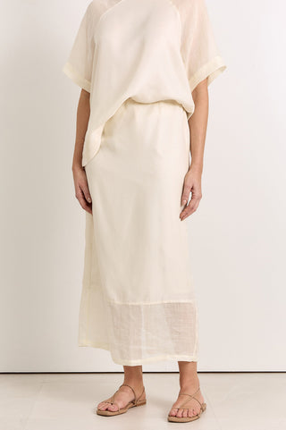 ramie linen skirt - cream - reece