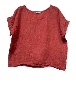 linen tee - peach - paris